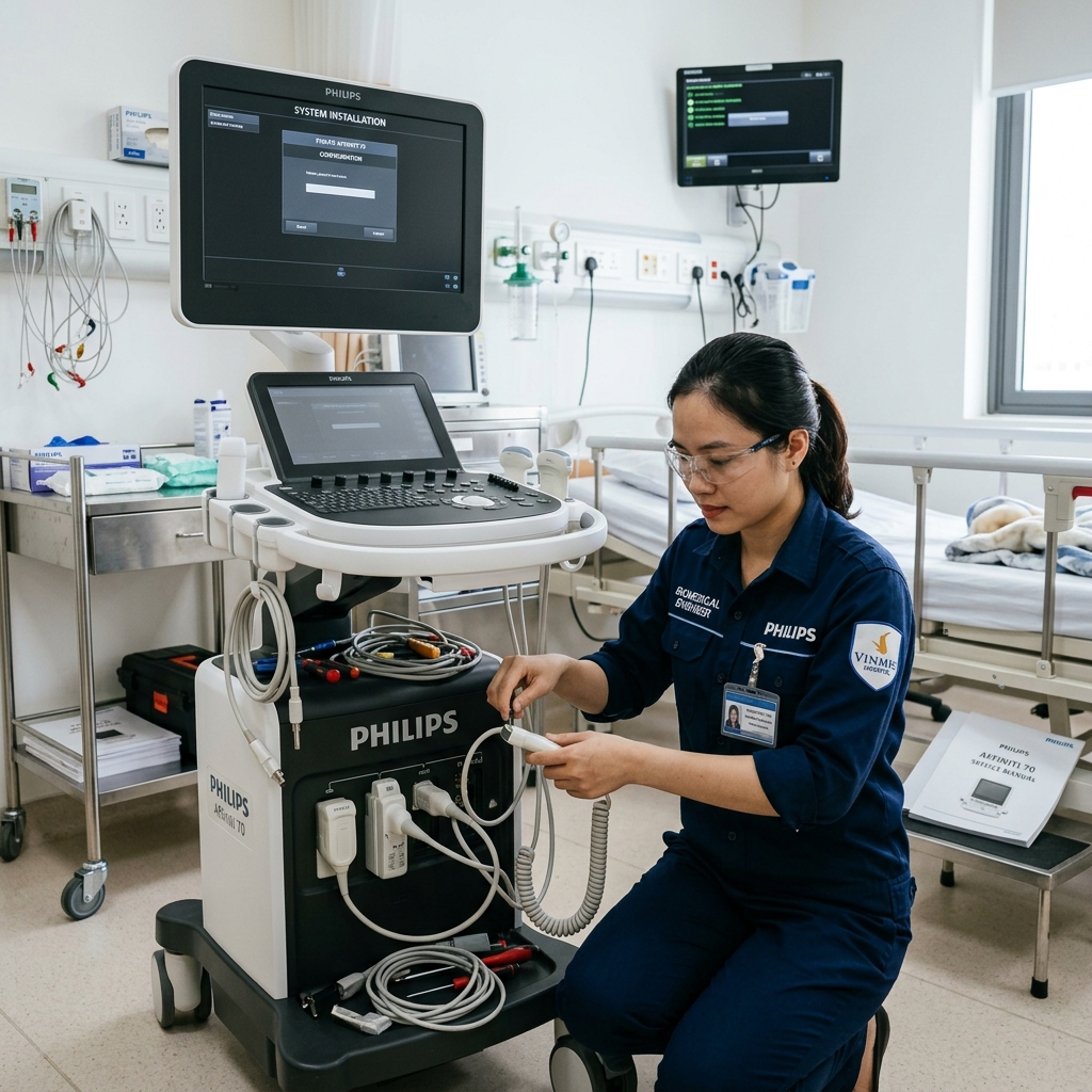 Lắp đặt 21 máy siêu âm Doppler màu 4 đầu dò cho Cục Y tế Bộ Công An